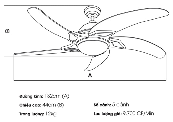 Quạt trần đèn Nhật Bản TQK-4054