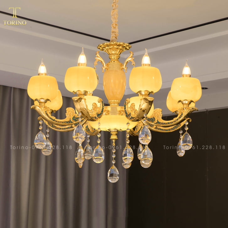 Đèn chùm bát đá tự nhiên TCP-6507-8 8 Đèn chùm bát đá tự nhiên TCP-6507-8